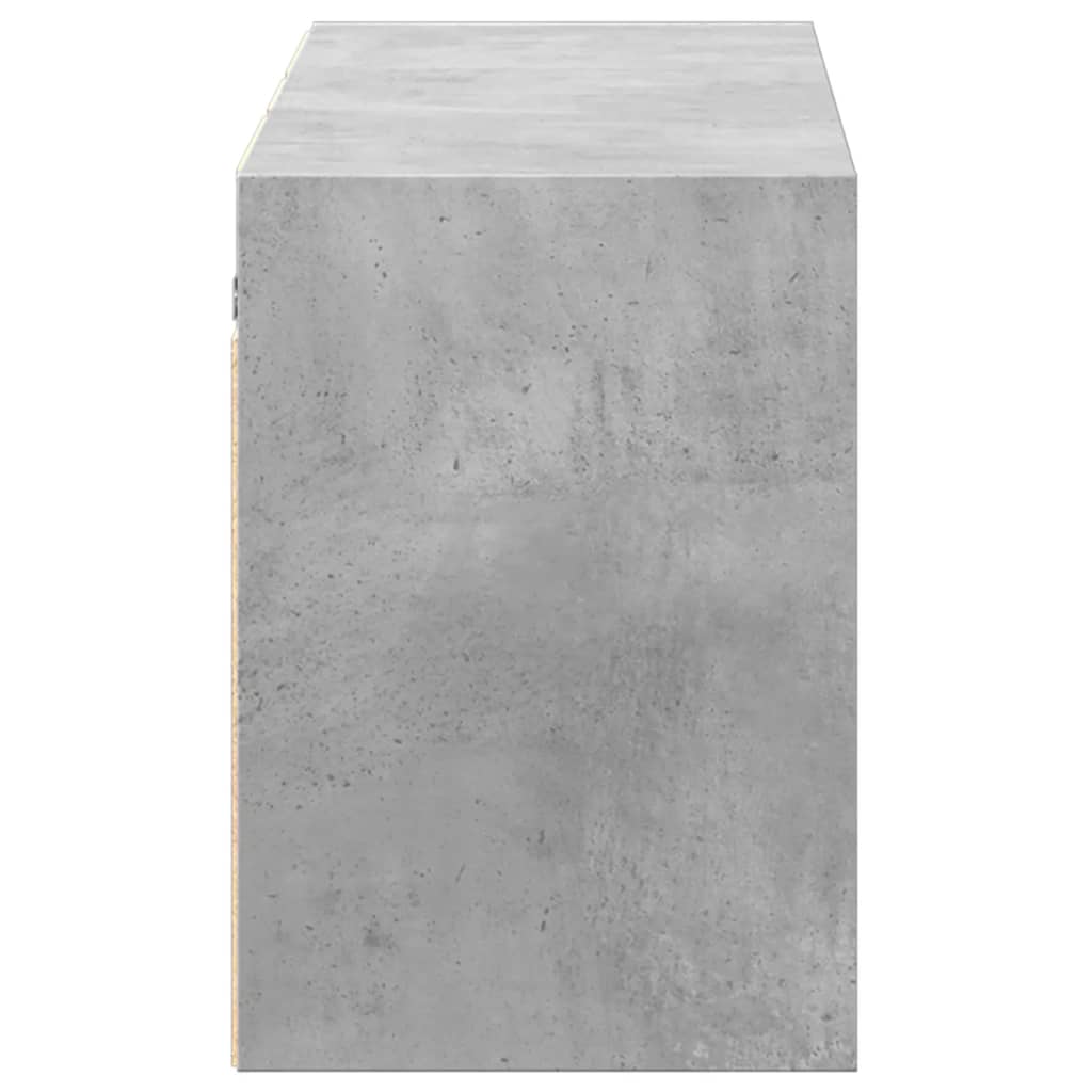 Meuble TV mural avec lumières LED gris béton 130x31x45 cm - XIOS