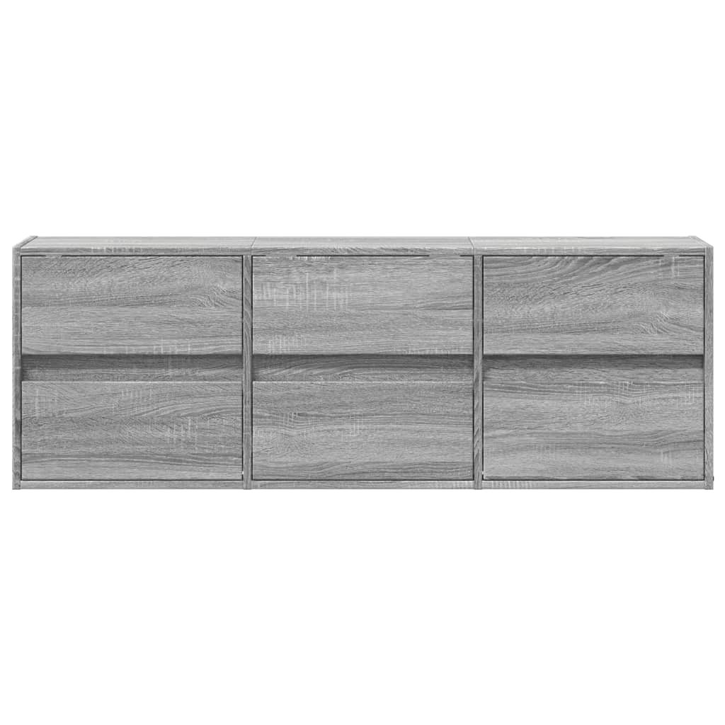Meuble TV mural avec lumières LED sonoma gris 130x31x45 cm - XIOS
