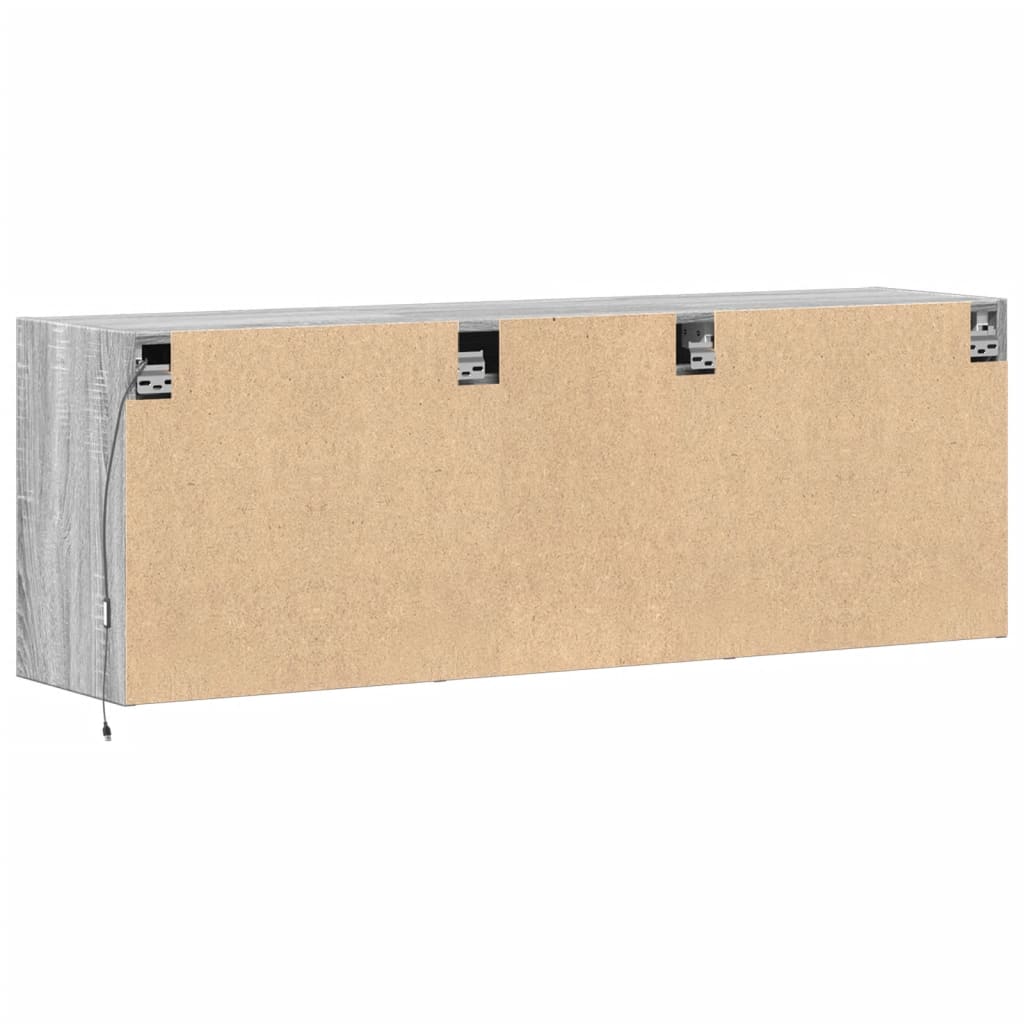 Meuble TV mural avec lumières LED sonoma gris 130x31x45 cm - XIOS