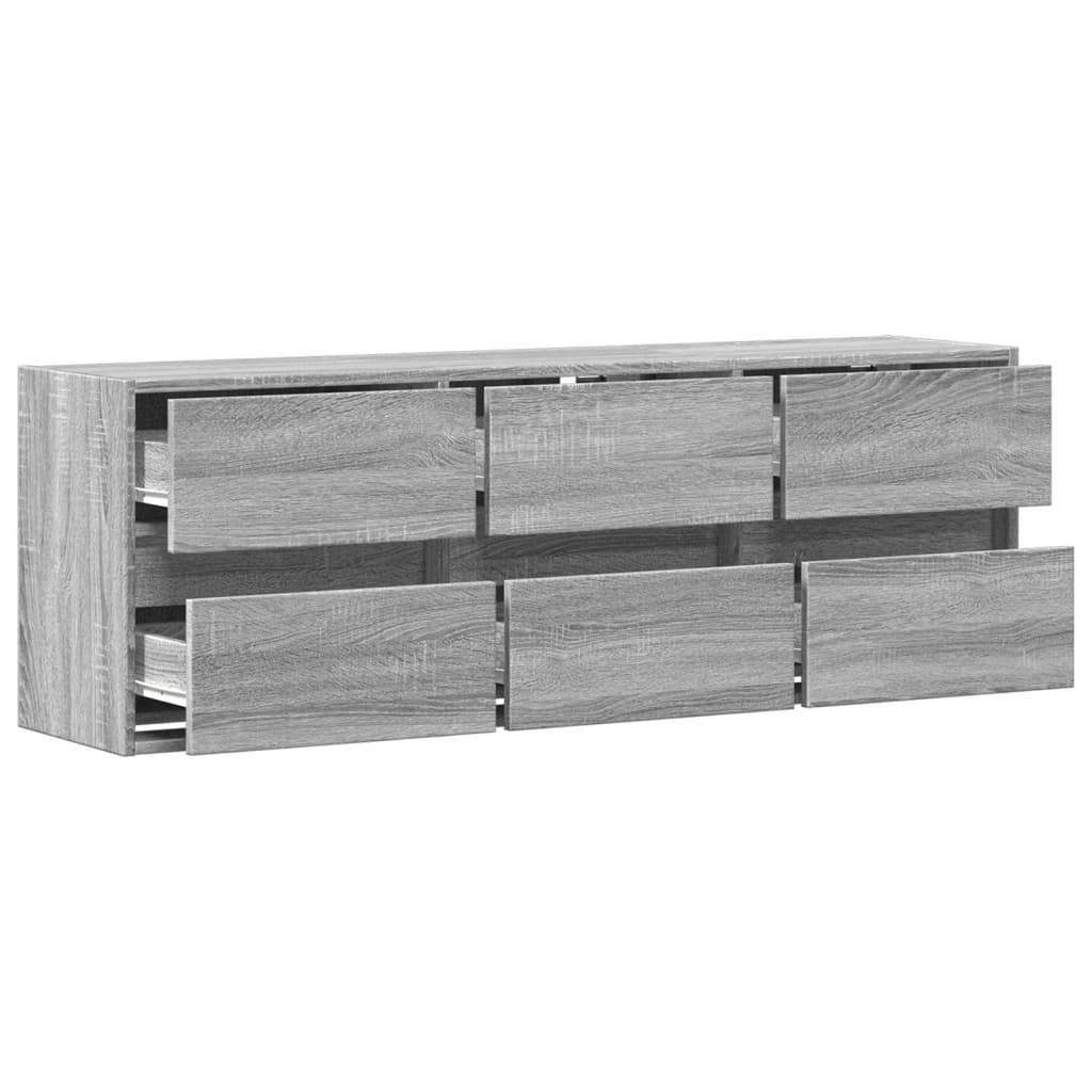 Meuble TV mural avec lumières LED sonoma gris 130x31x45 cm - XIOS
