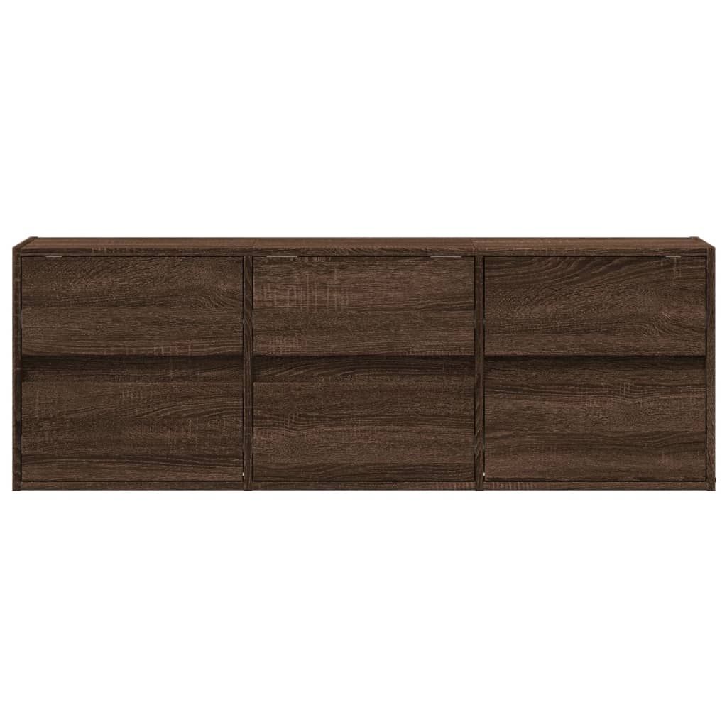 Meuble TV mural avec lumières LED chêne marron 130x31x45 cm - XIOS