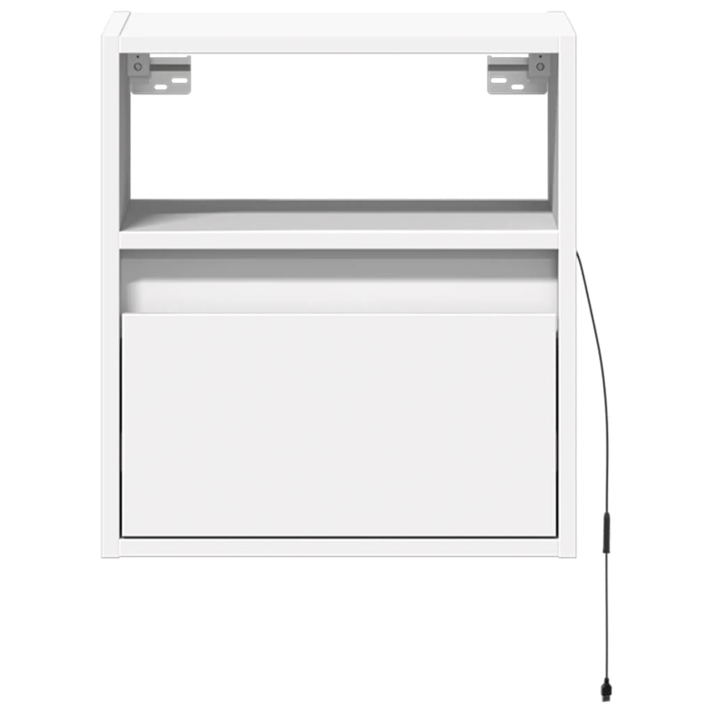 Meuble TV mural avec lumières LED blanc 41x31x45 cm Meubles TV vidaXL   