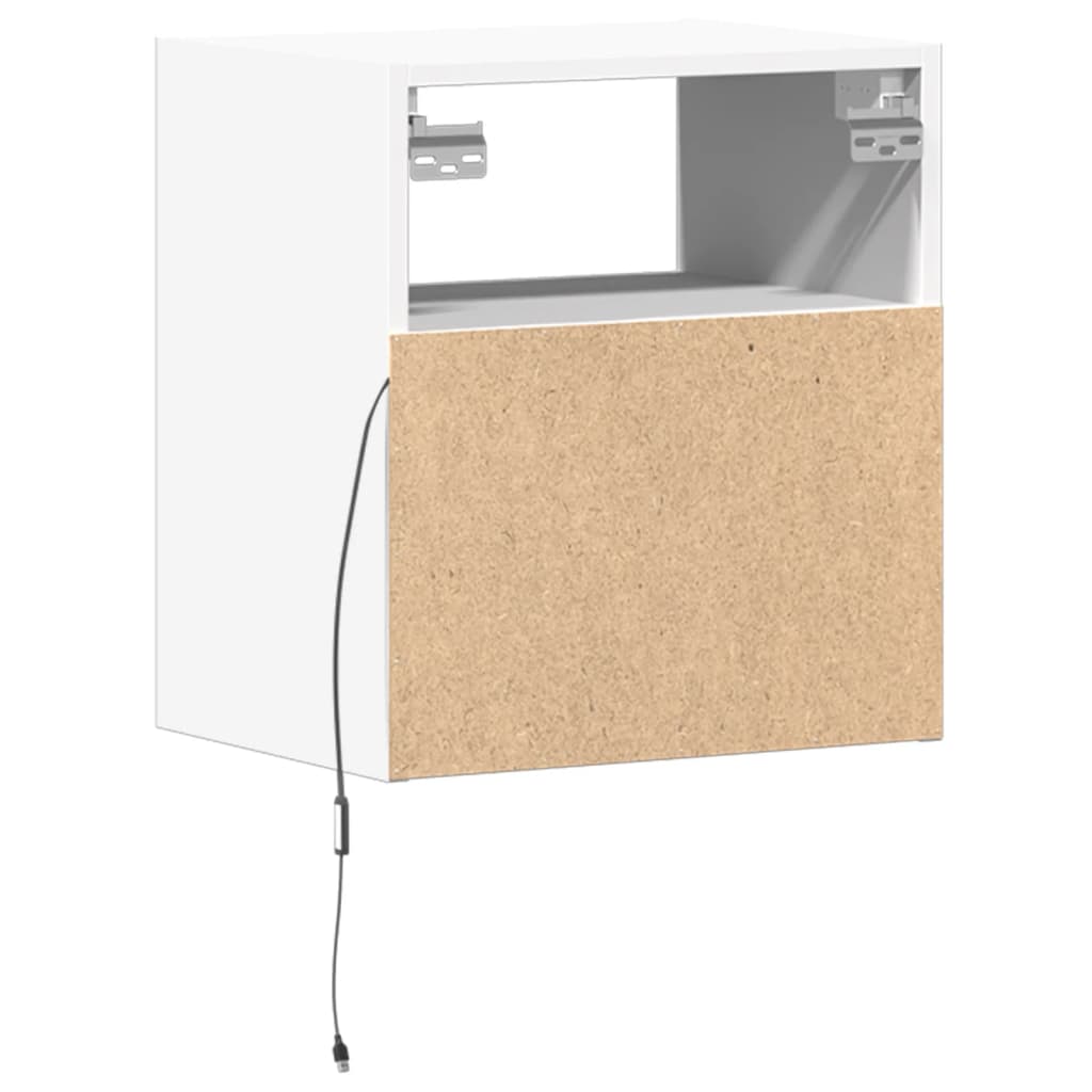 Meuble TV mural avec lumières LED blanc 41x31x45 cm Meubles TV vidaXL   