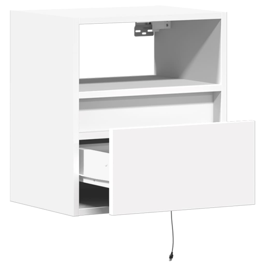 Meuble TV mural avec lumières LED blanc 41x31x45 cm Meubles TV vidaXL   