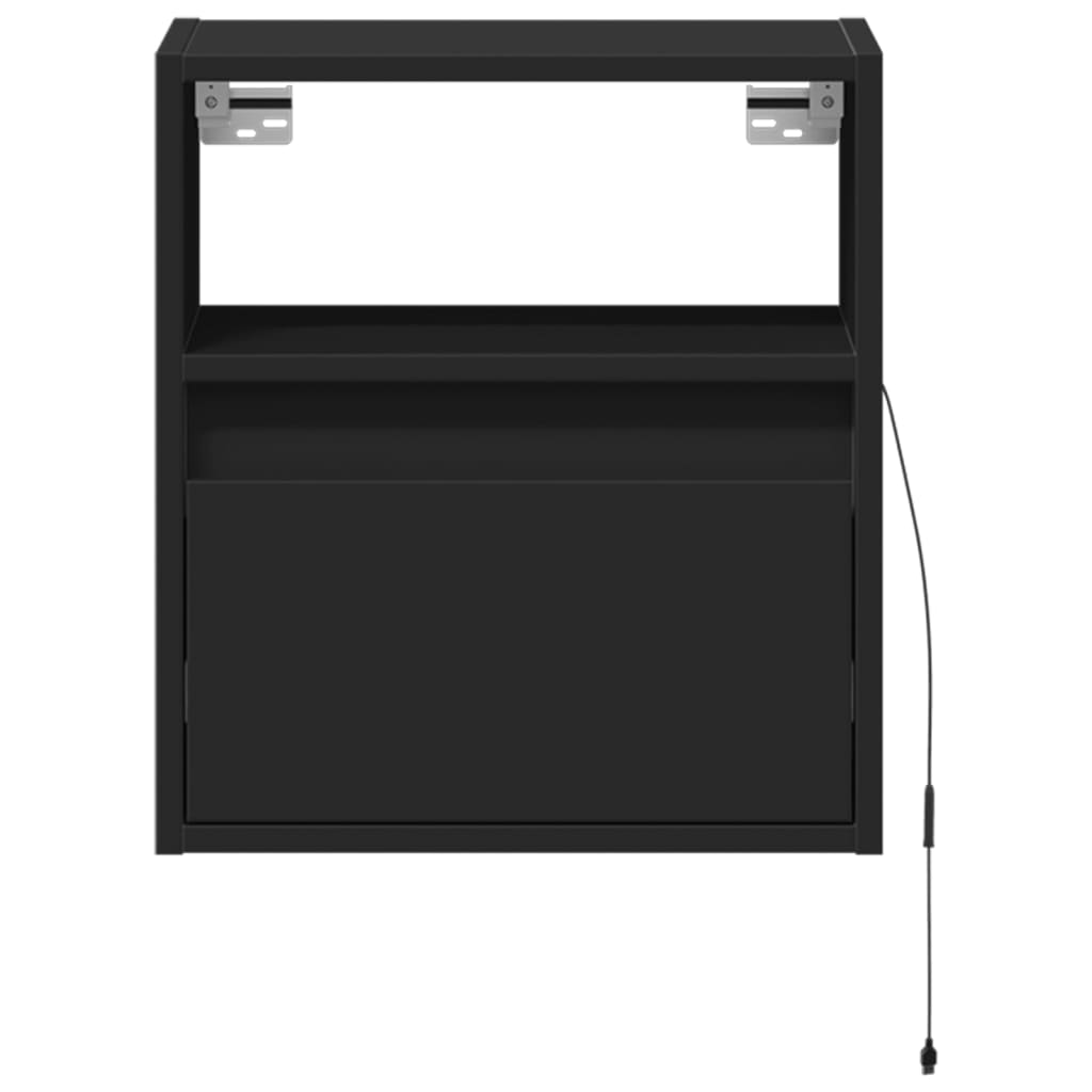 Meuble TV mural avec lumières LED noir 41x31x45 cm Meubles TV vidaXL   
