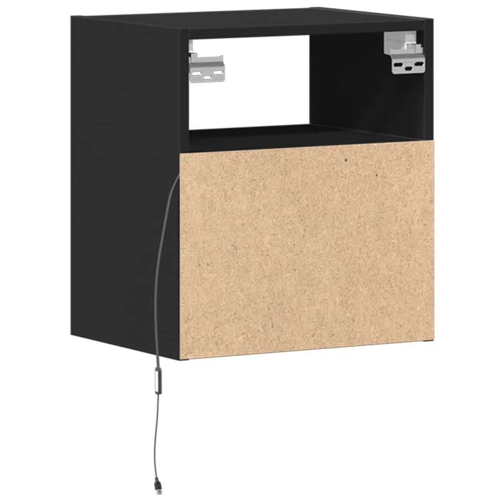Meuble TV mural avec lumières LED noir 41x31x45 cm Meubles TV vidaXL   
