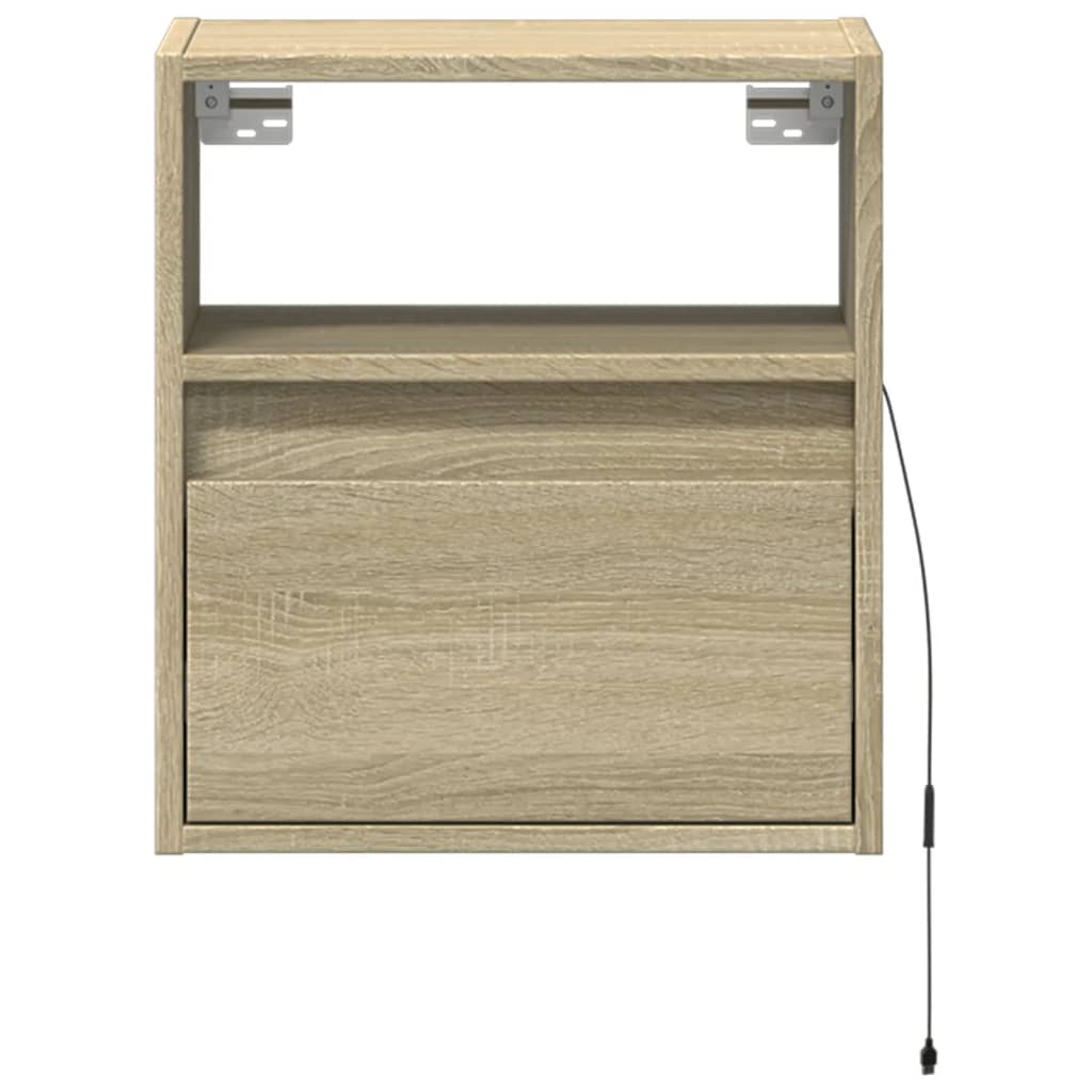 Meubles TV muraux lumières LED 2 pcs chêne sonoma 41x31x45 cm - XIOS