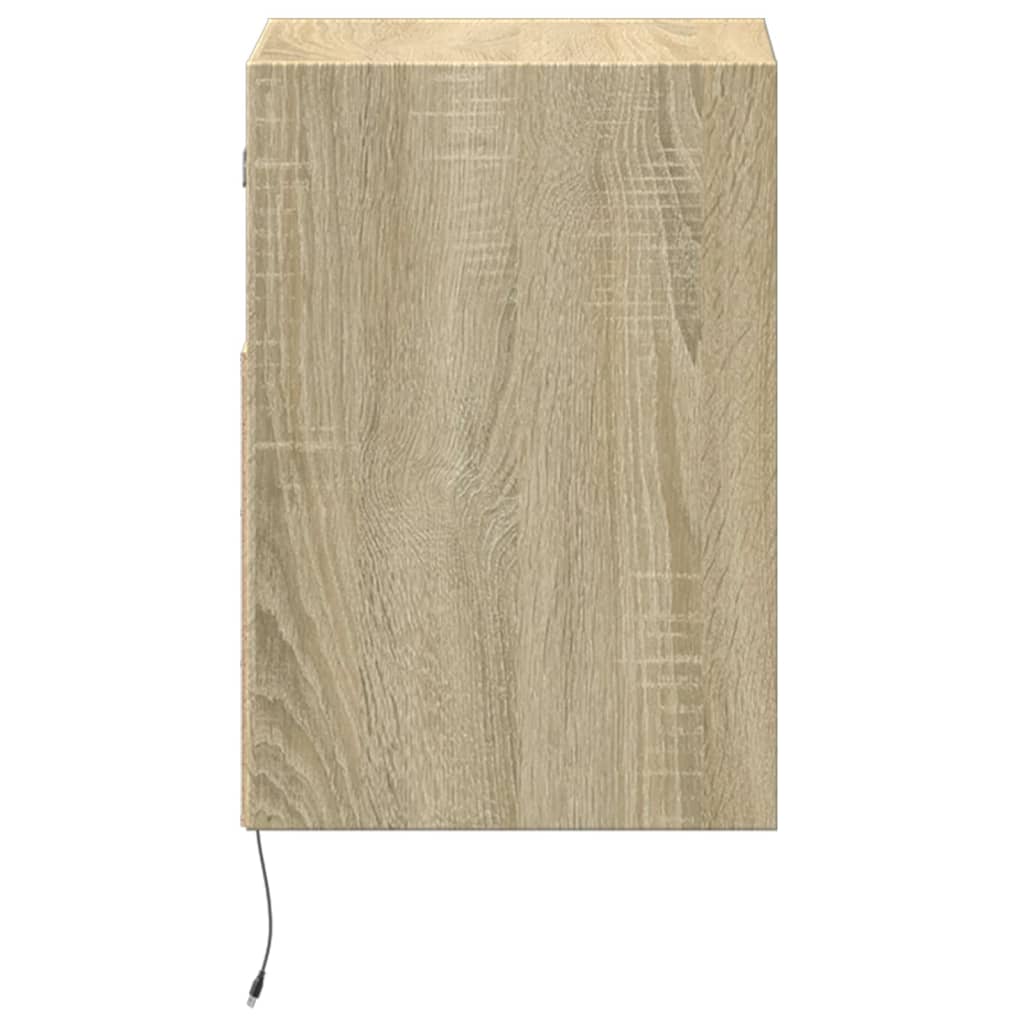 Meubles TV muraux lumières LED 2 pcs chêne sonoma 41x31x45 cm - XIOS