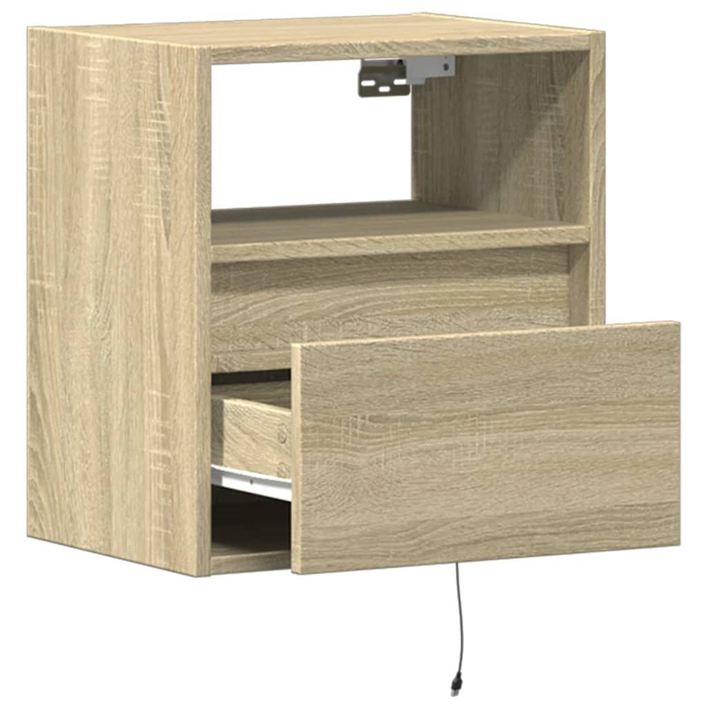 Meubles TV muraux lumières LED 2 pcs chêne sonoma 41x31x45 cm - XIOS