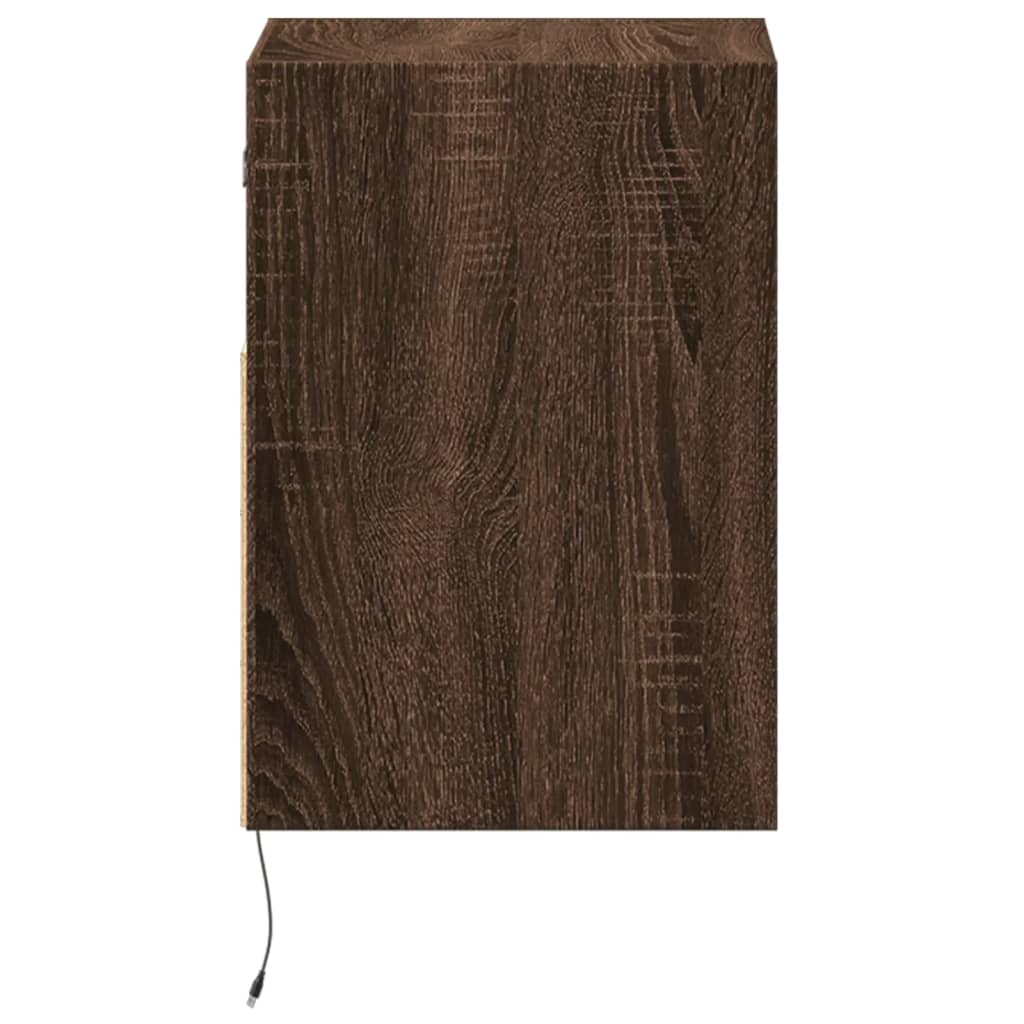 Meubles TV muraux lumières LED 2 pcs chêne marron 41x31x45 cm - XIOS