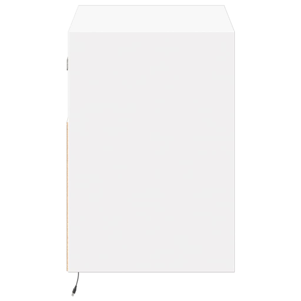Meuble TV mural avec lumières LED blanc 80x31x45 cm - XIOS