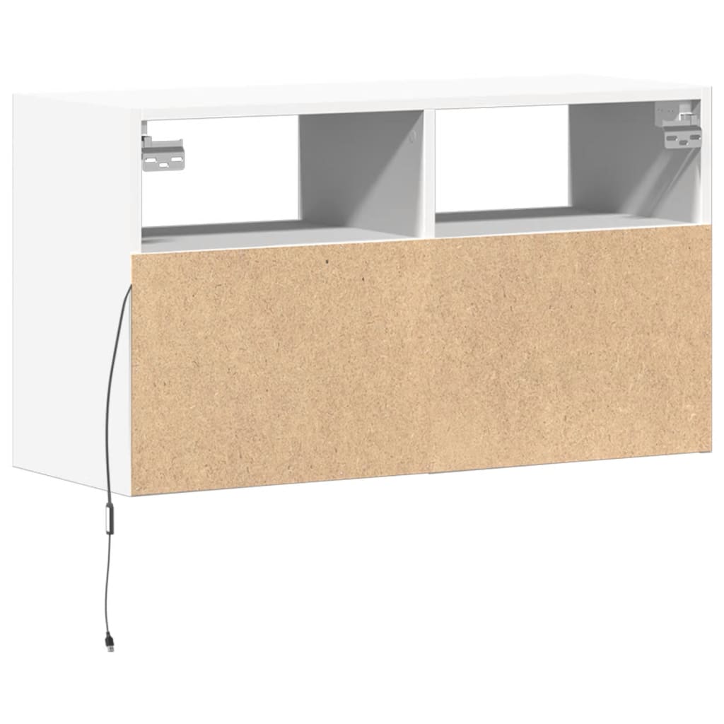 Meuble TV mural avec lumières LED blanc 80x31x45 cm - XIOS