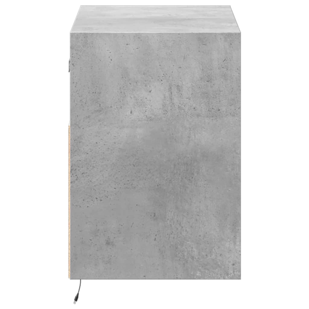 Meuble TV mural avec lumières LED gris béton 80x31x45 cm - XIOS