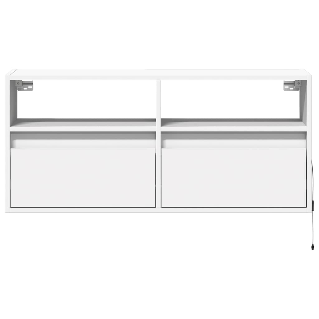 Meuble TV mural avec lumières LED blanc 100x31x45 cm - XIOS
