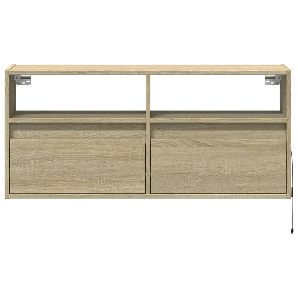 Meuble TV mural avec lumières LED chêne sonoma 100x31x45 cm - XIOS