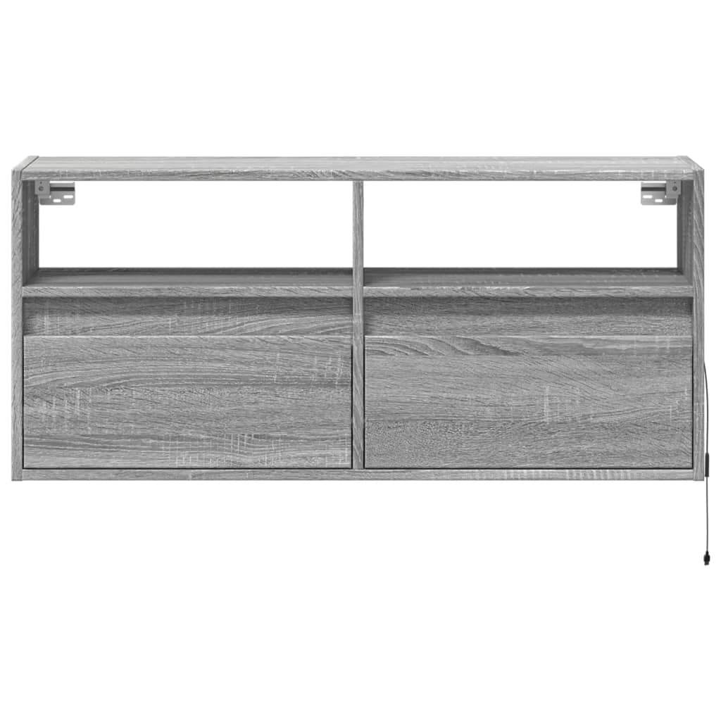Meuble TV mural avec lumières LED sonoma gris 100x31x45 cm - XIOS