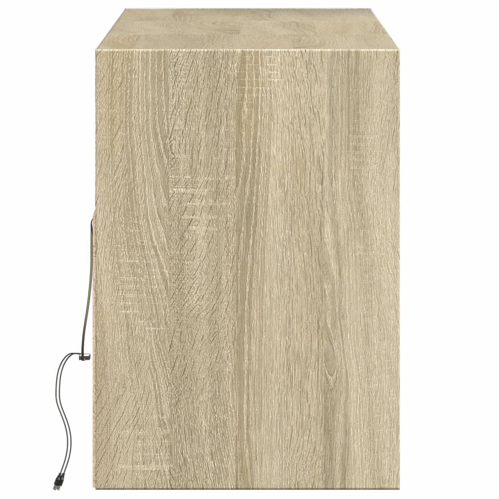 Meuble TV mural avec lumières LED chêne sonoma 130x31x45 cm - XIOS