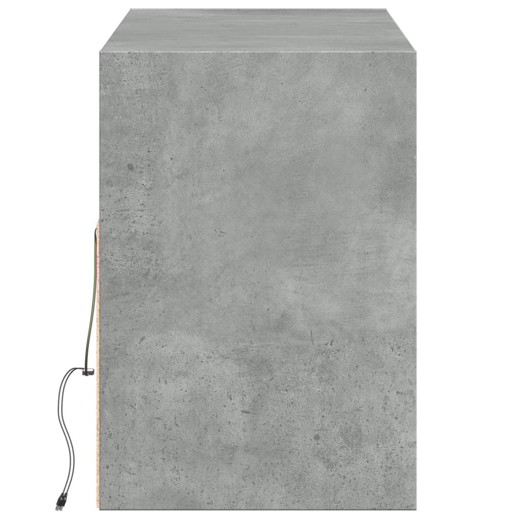Meuble TV mural avec lumières LED gris béton 130x31x45 cm - XIOS