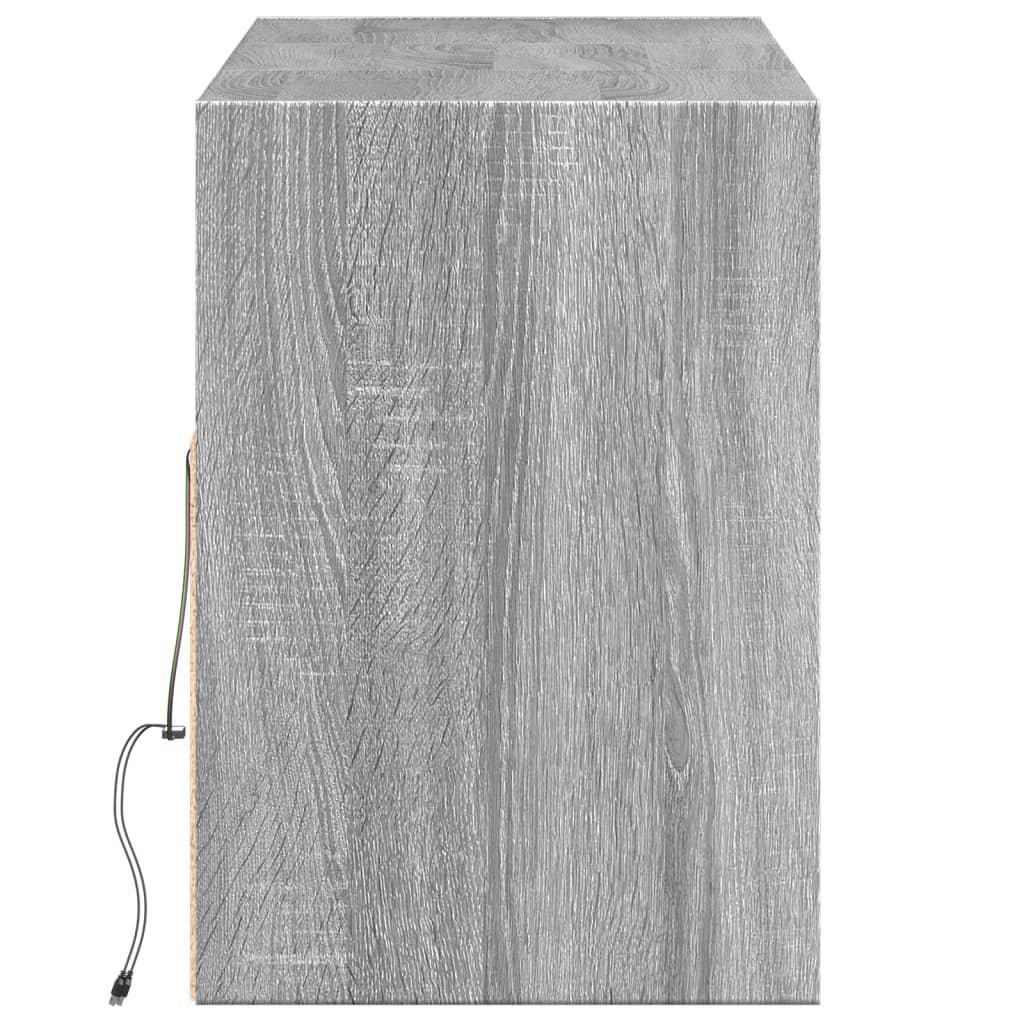 Meuble TV mural avec lumières LED sonoma gris 130x31x45 cm - XIOS