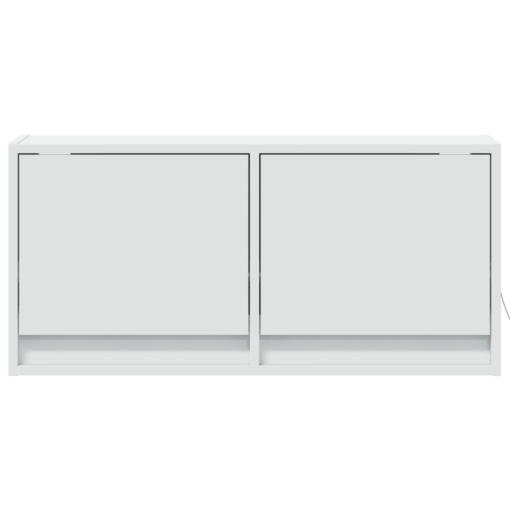 Meuble TV mural avec lumières LED blanc 80x31x35 cm - XIOS