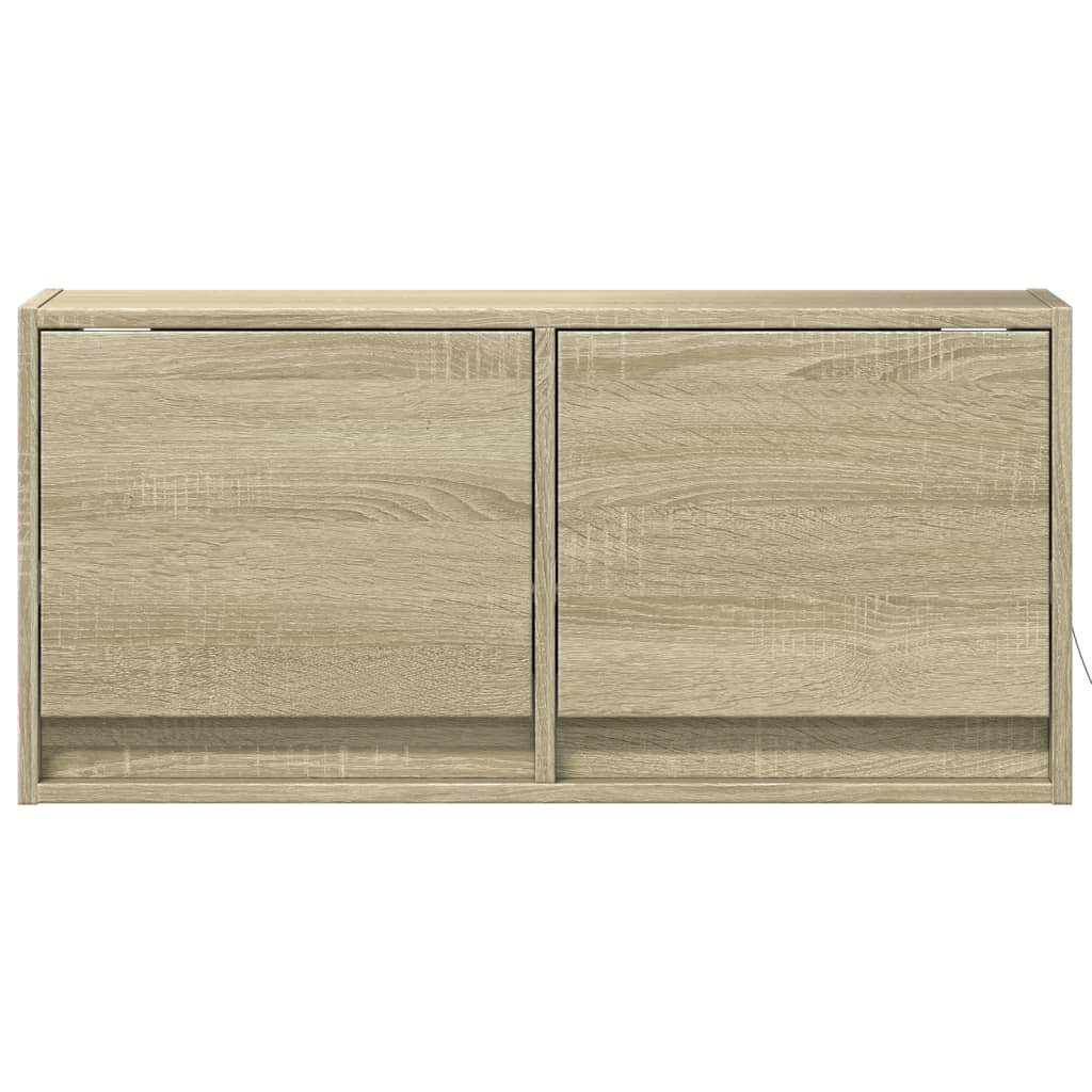 Meuble TV mural avec lumières LED chêne sonoma 80x31x35 cm - XIOS