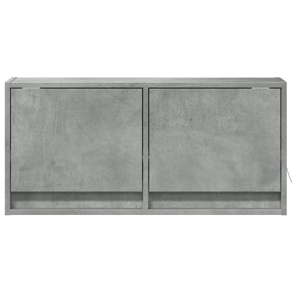 Meuble TV mural avec lumières LED gris béton 80x31x35 cm - XIOS