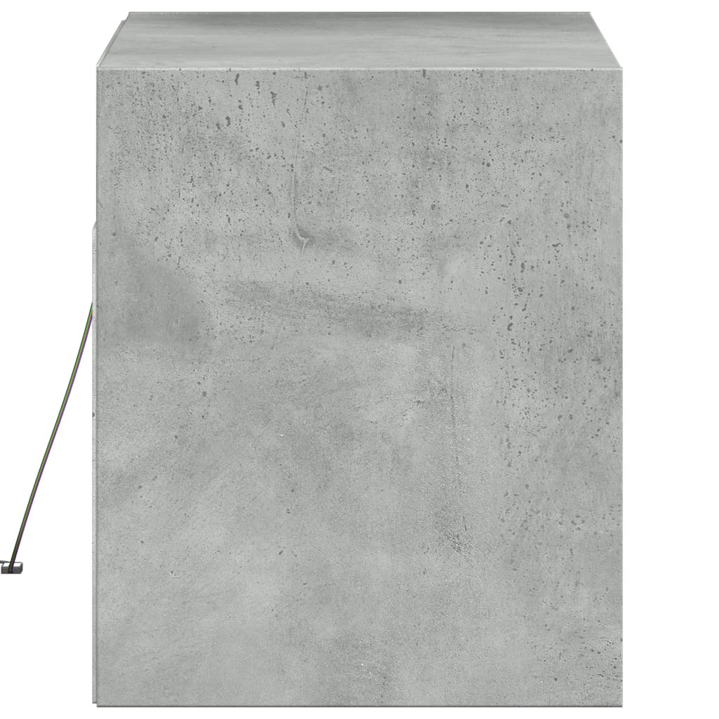 Meuble TV mural avec lumières LED gris béton 80x31x35 cm - XIOS
