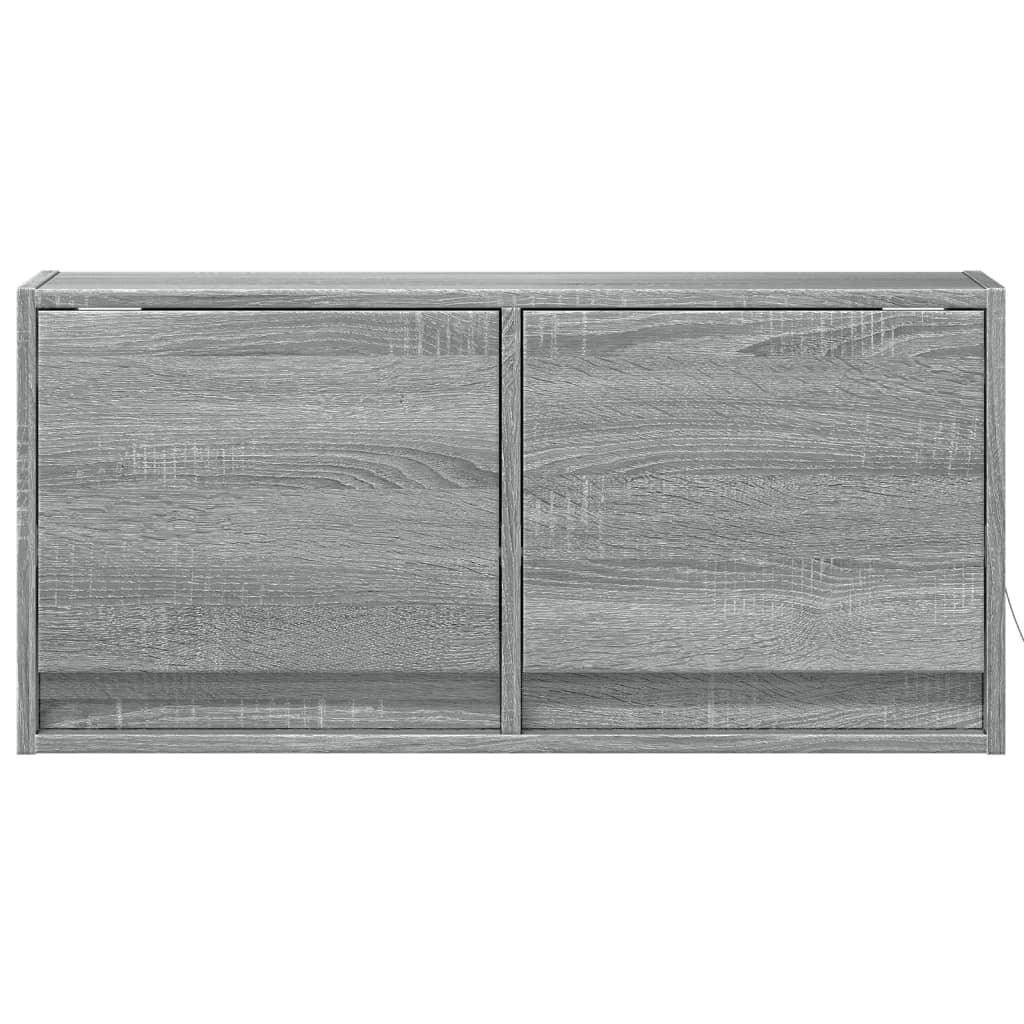Meuble TV mural avec lumières LED sonoma gris 80x31x35 cm - XIOS