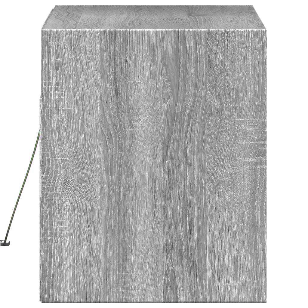Meuble TV mural avec lumières LED sonoma gris 80x31x35 cm - XIOS