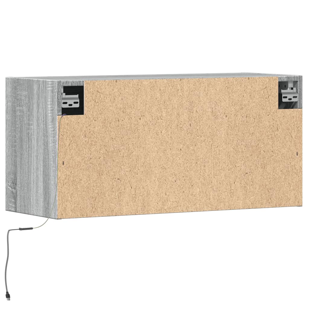 Meuble TV mural avec lumières LED sonoma gris 80x31x35 cm - XIOS