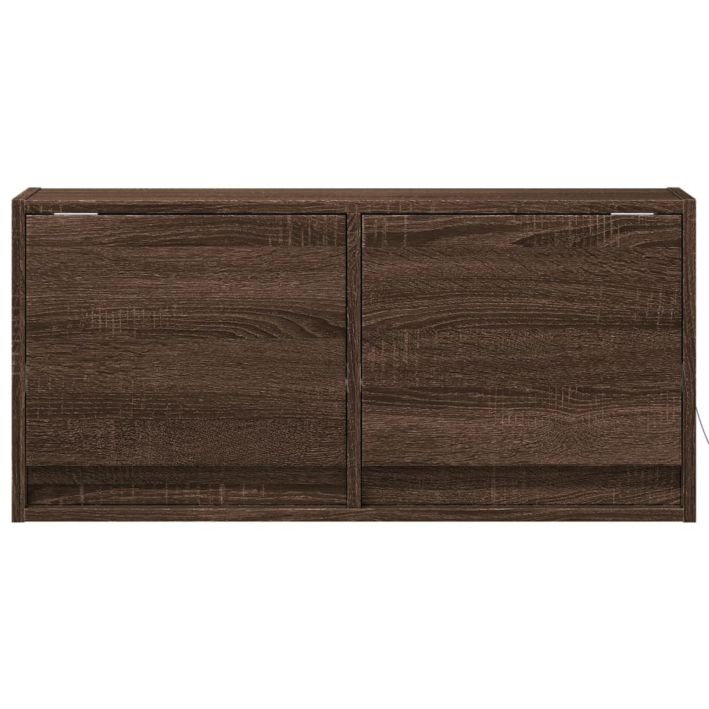 Meuble TV mural avec lumières LED chêne marron 80x31x35 cm - XIOS