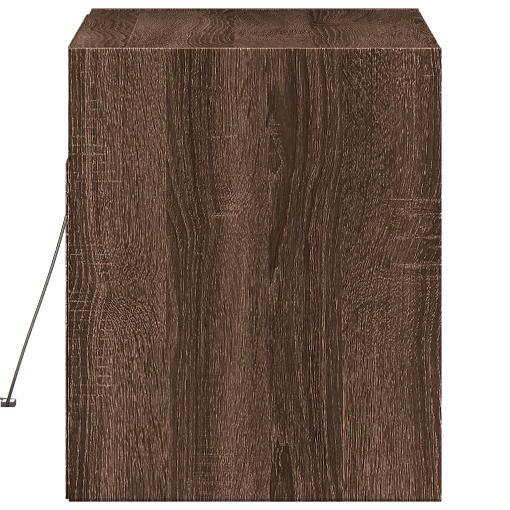 Meuble TV mural avec lumières LED chêne marron 80x31x35 cm - XIOS