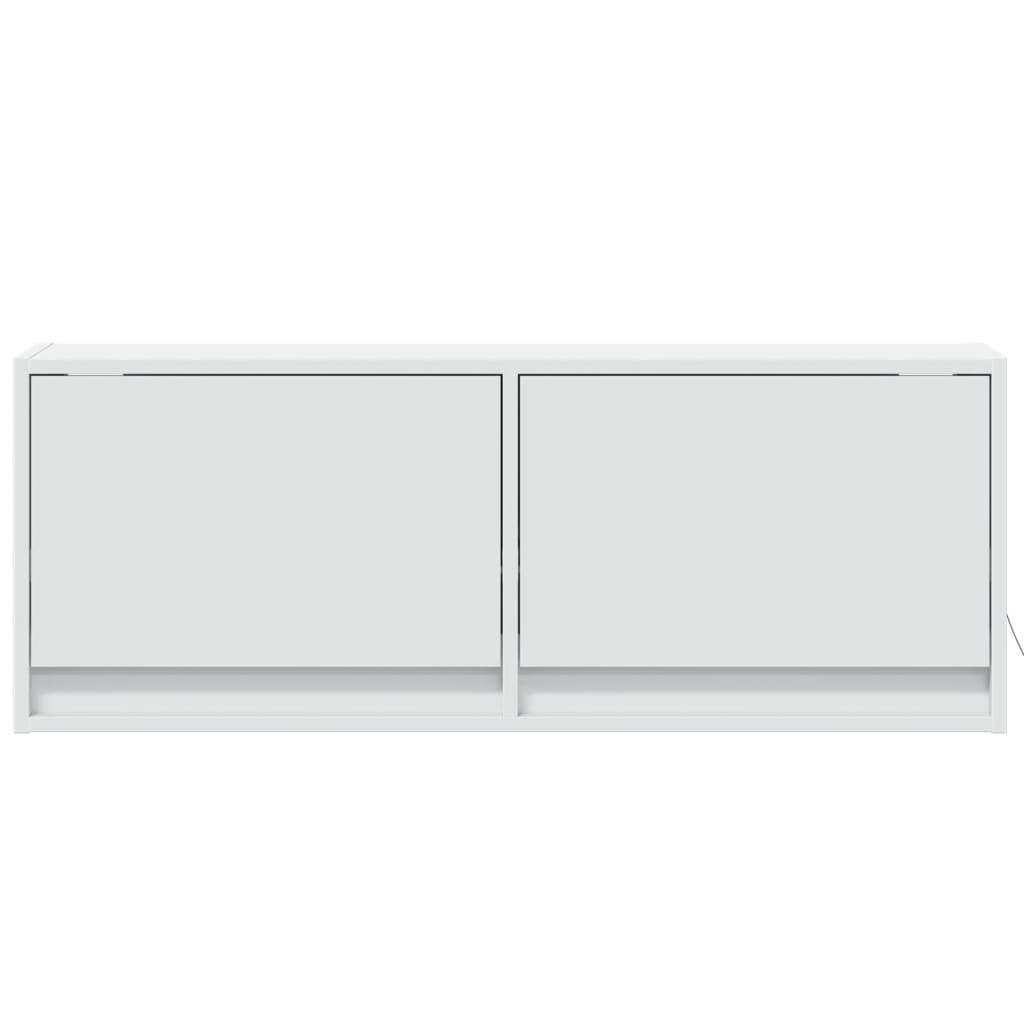 Meuble TV mural avec lumières LED blanc 100x31x35 cm - XIOS