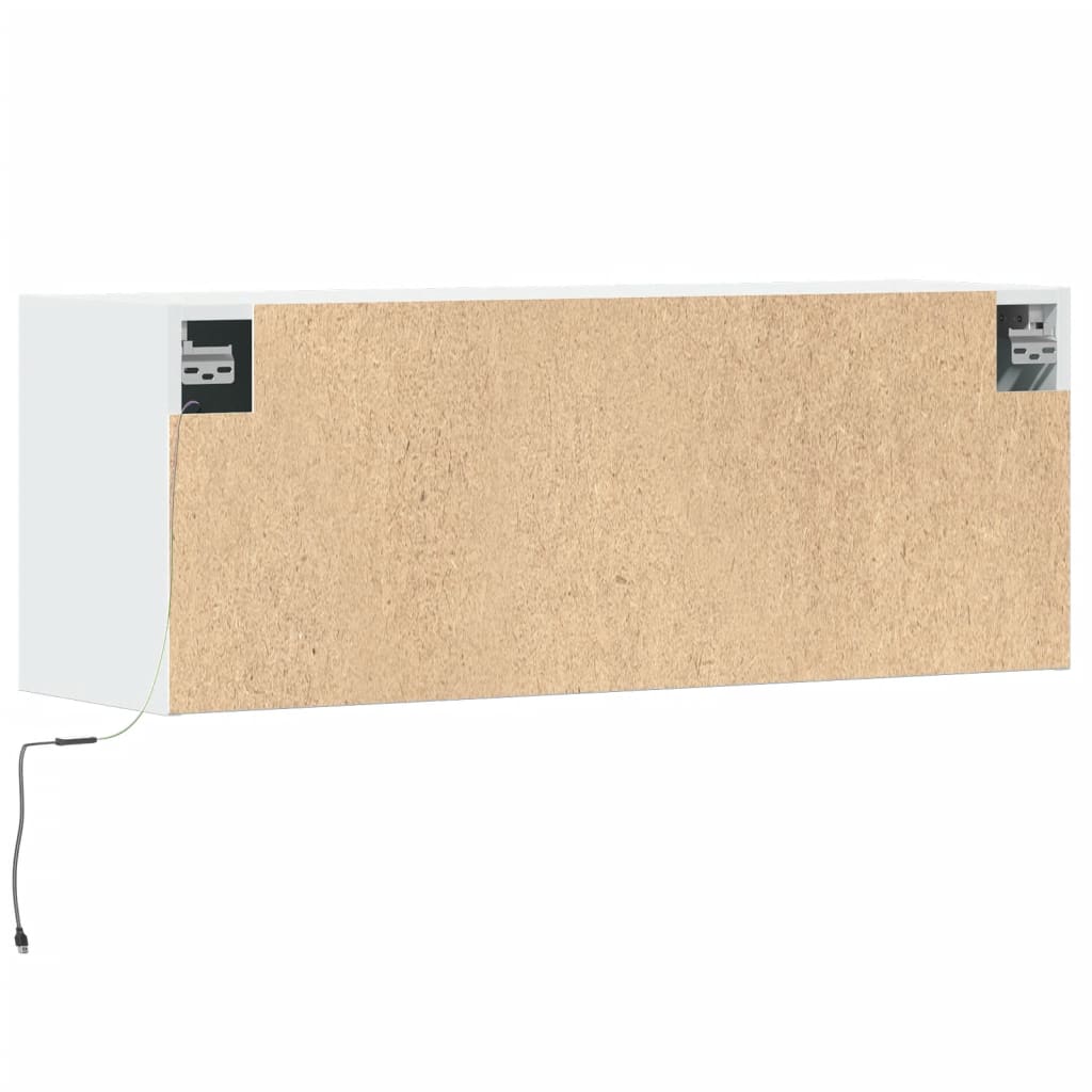 Meuble TV mural avec lumières LED blanc 100x31x35 cm - XIOS