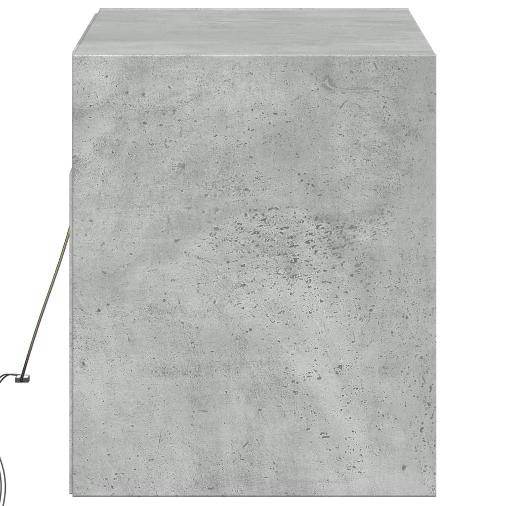 Meuble TV mural avec lumières LED gris béton 100x31x35 cm - XIOS
