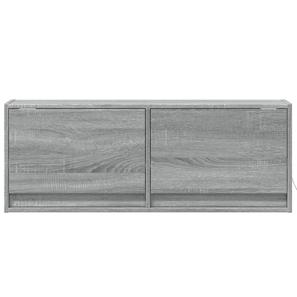 Meuble TV mural avec lumières LED sonoma gris 100x31x35 cm - XIOS