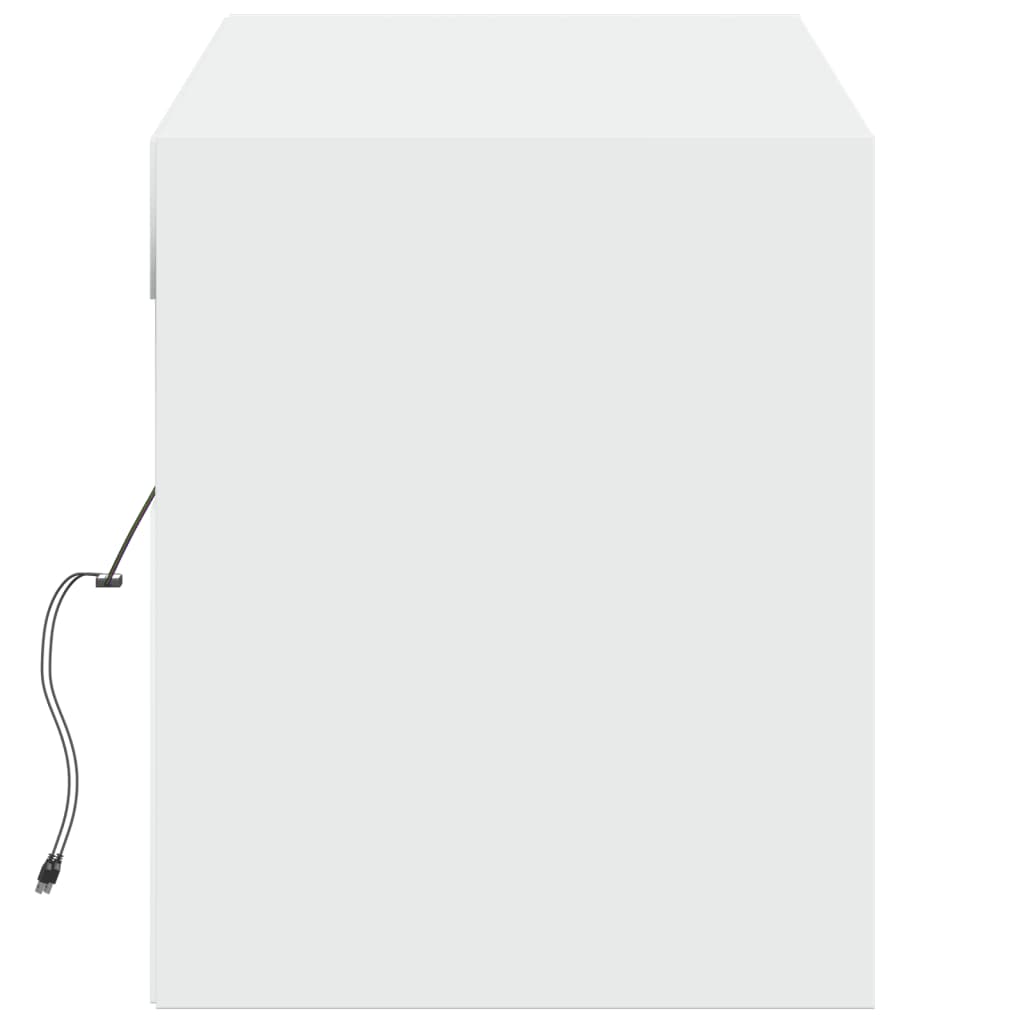 Meuble TV mural avec lumières LED blanc 140x31x38 cm - XIOS