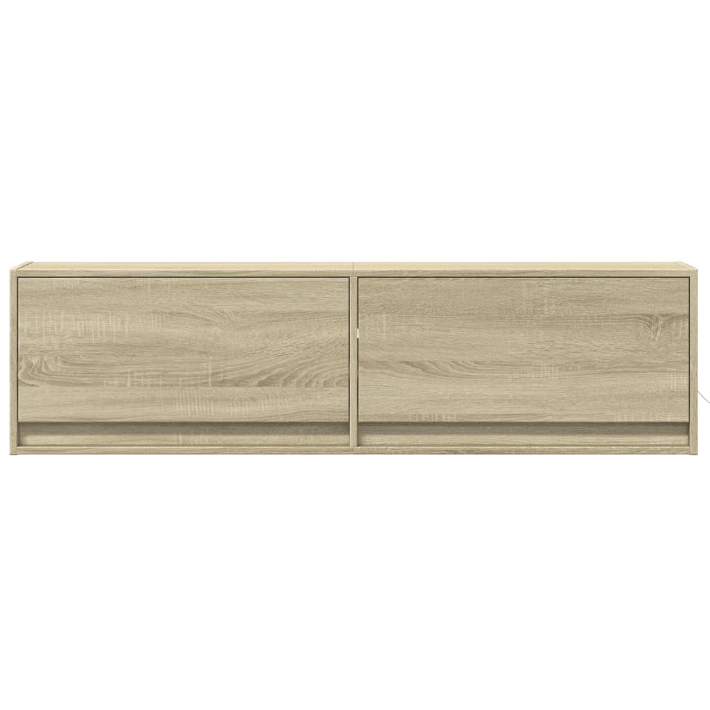 Meuble TV mural avec lumières LED chêne sonoma 140x31x38 cm - XIOS