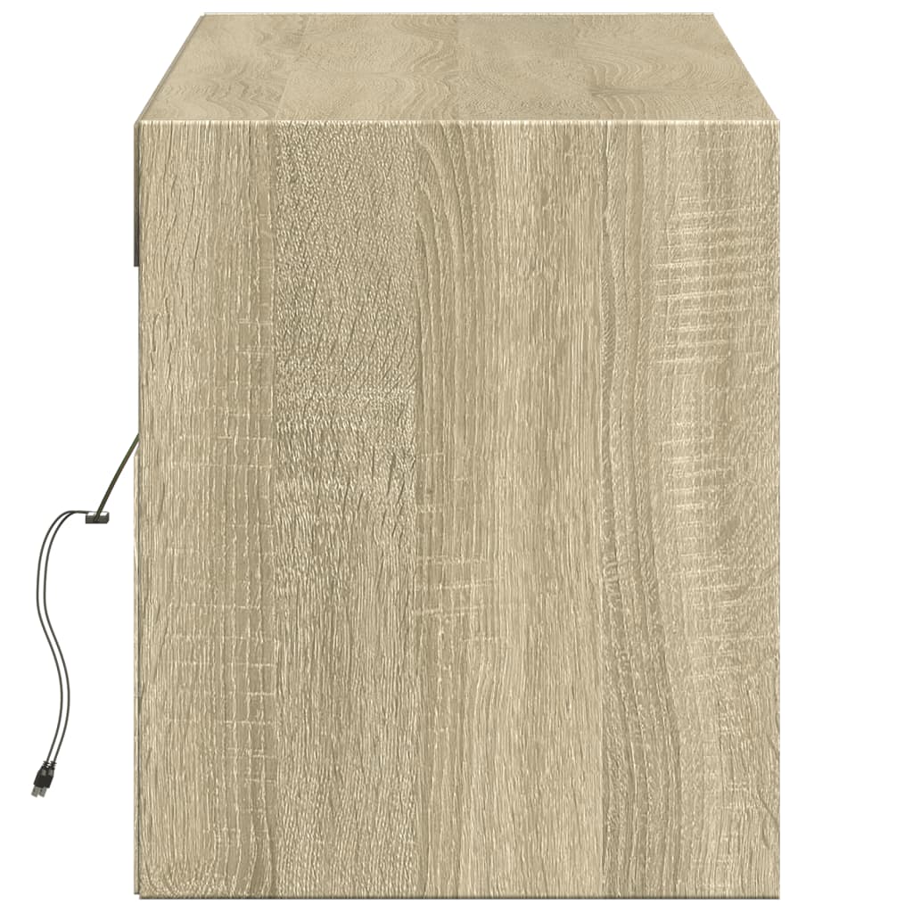 Meuble TV mural avec lumières LED chêne sonoma 140x31x38 cm - XIOS