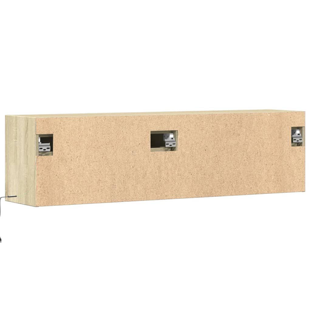 Meuble TV mural avec lumières LED chêne sonoma 140x31x38 cm - XIOS