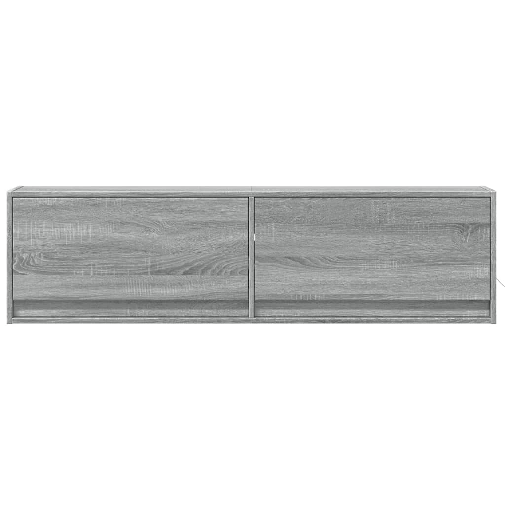 Meuble TV mural avec lumières LED sonoma gris 140x31x38 cm - XIOS