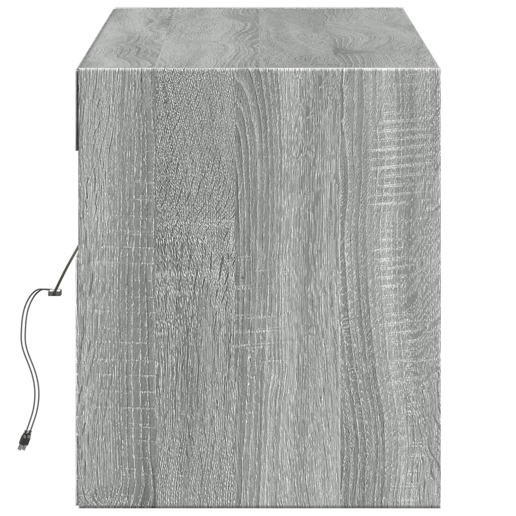 Meuble TV mural avec lumières LED sonoma gris 140x31x38 cm - XIOS