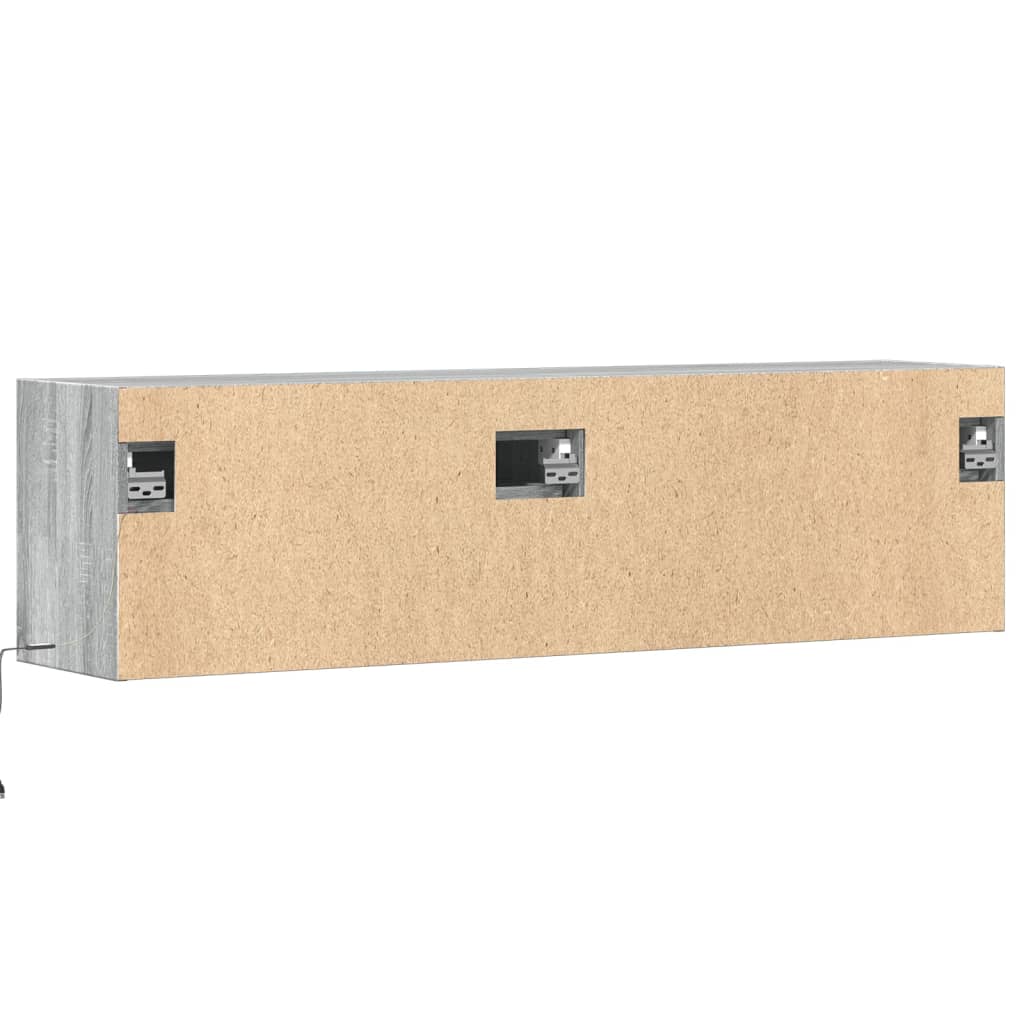 Meuble TV mural avec lumières LED sonoma gris 140x31x38 cm - XIOS