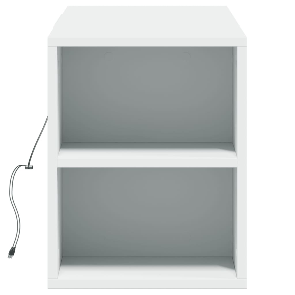Meuble TV mural avec lumières LED blanc 135x31x39,5 cm - XIOS
