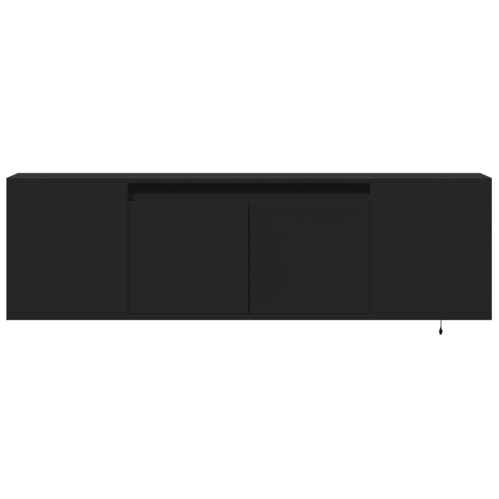 Meuble TV mural avec lumières LED noir 135x31x39,5 cm - XIOS
