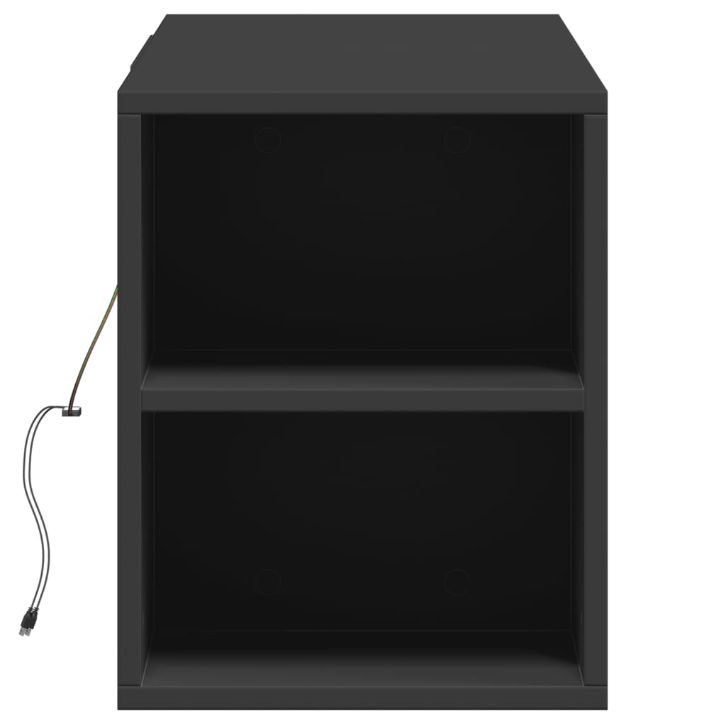Meuble TV mural avec lumières LED noir 135x31x39,5 cm - XIOS