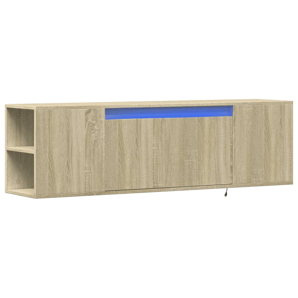 Meuble TV mural avec lumières LED chêne sonoma 135x31x39,5 cm - XIOS