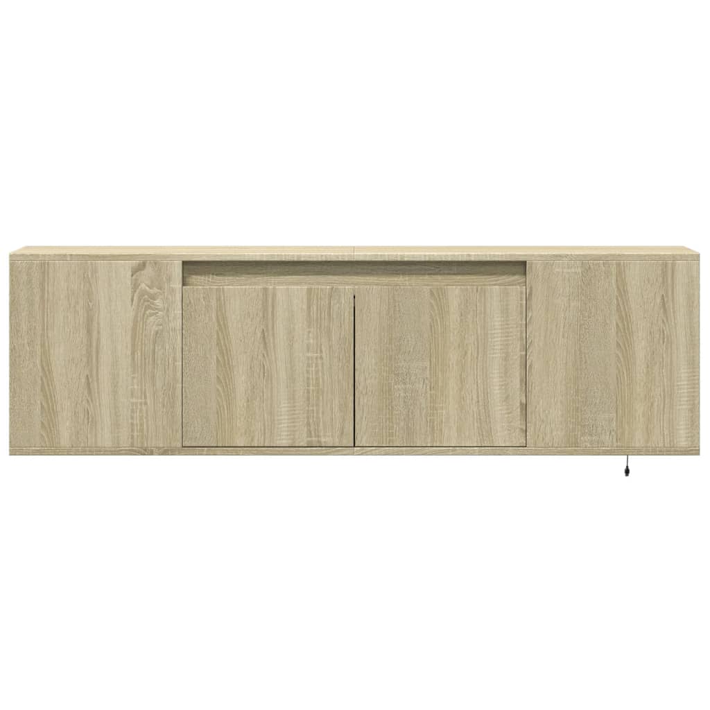 Meuble TV mural avec lumières LED chêne sonoma 135x31x39,5 cm - XIOS