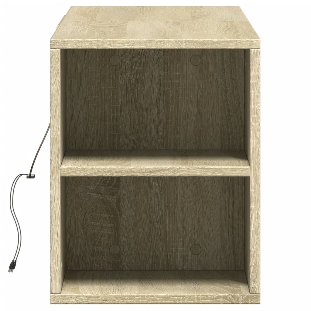 Meuble TV mural avec lumières LED chêne sonoma 135x31x39,5 cm - XIOS