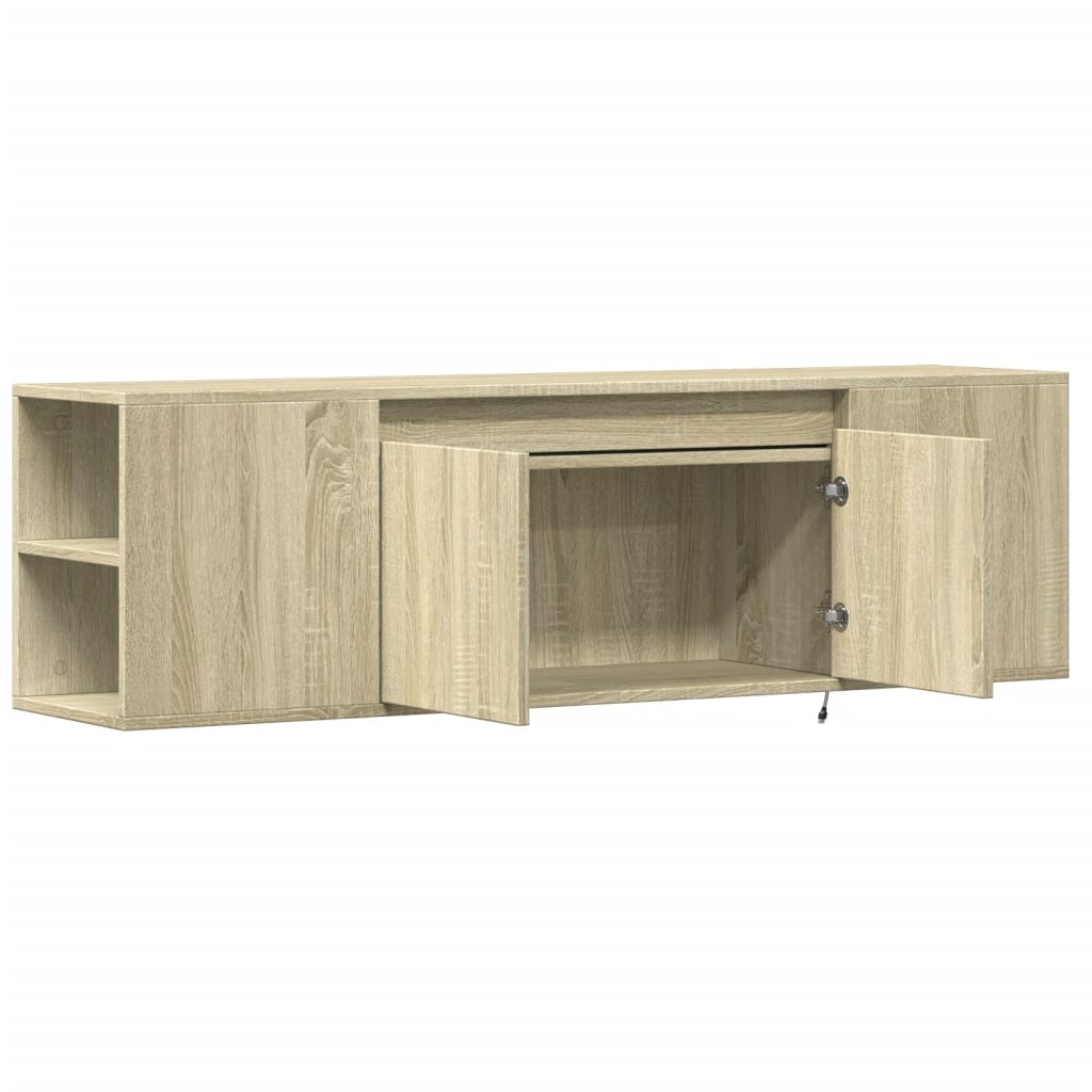 Meuble TV mural avec lumières LED chêne sonoma 135x31x39,5 cm - XIOS